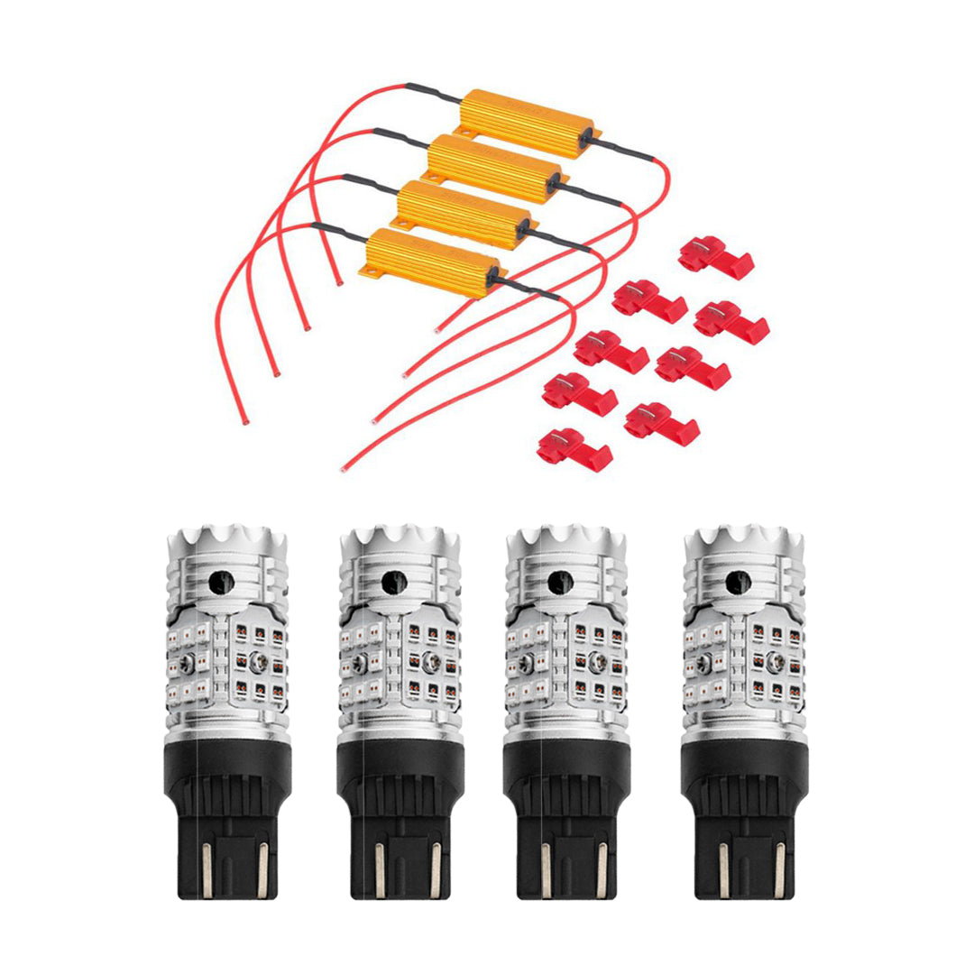 RED Brake Lights Set of (4) 7443 (With Resistors) Dieselleds